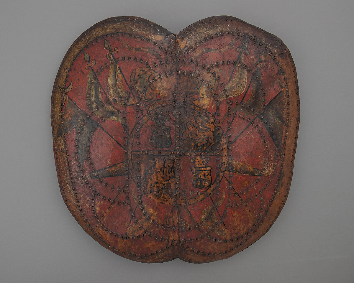 Shield (Adarga), Leather, pigment, Mexican 