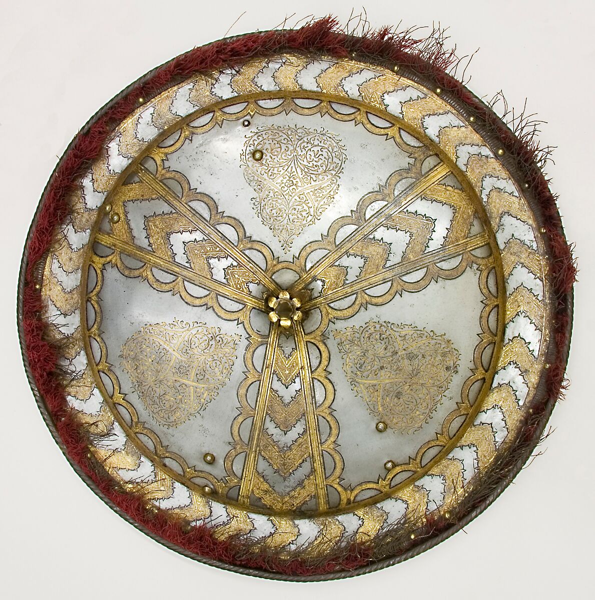 Shield, Steel, gold, brass, velvet, probably German 