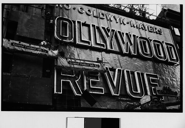 [Workers Mounting Neon Sign for "Hollywood Revue of 1929", Times Square, New York City], Walker Evans (American, St. Louis, Missouri 1903–1975 New Haven, Connecticut), Film negative 