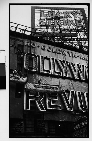 [Workers Mounting Neon Sign for "Hollywood Revue of 1929", Times Square, New York City], Walker Evans (American, St. Louis, Missouri 1903–1975 New Haven, Connecticut), Film negative 