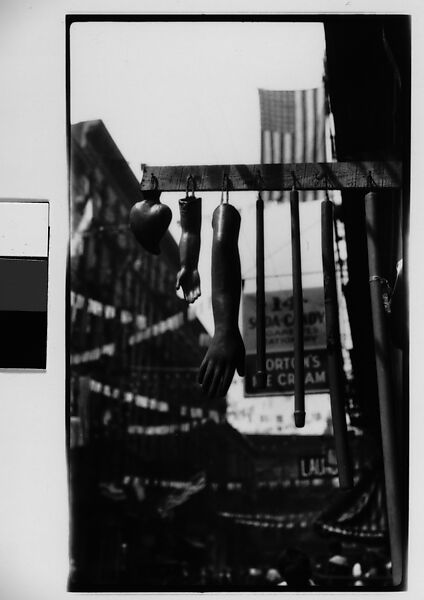 [Hanging Wax Votive Candle Display, Roosevelt Street, New York City], Walker Evans (American, St. Louis, Missouri 1903–1975 New Haven, Connecticut), Film negative 