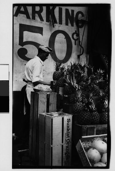 [Worker Unloading Pineapples from Crates, New York City], Walker Evans (American, St. Louis, Missouri 1903–1975 New Haven, Connecticut), Film negative 