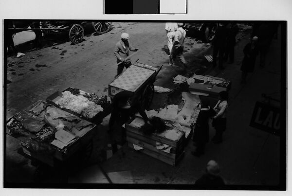 [Workers Loading Flower Carts, From Above, New York City], Walker Evans (American, St. Louis, Missouri 1903–1975 New Haven, Connecticut), Film negative 