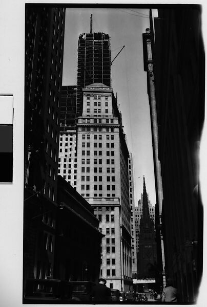 [Wall Street Looking West Towards Trinity Church, New York City], Walker Evans (American, St. Louis, Missouri 1903–1975 New Haven, Connecticut), Film negative 