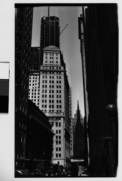 [Wall Street Looking West Towards Trinity Church, New York City], Walker Evans (American, St. Louis, Missouri 1903–1975 New Haven, Connecticut), Film negative 