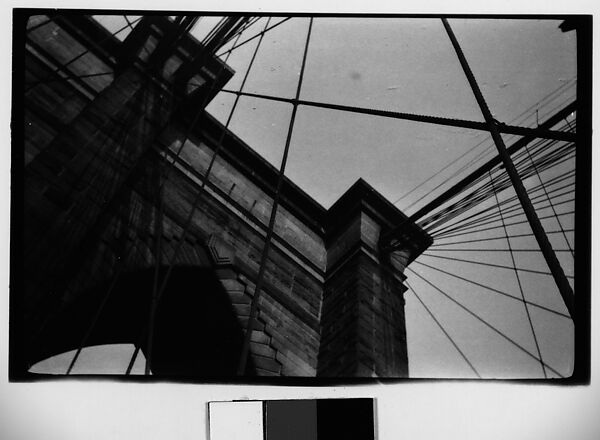 [Brooklyn Bridge Tower and Cables, New York City], Walker Evans (American, St. Louis, Missouri 1903–1975 New Haven, Connecticut), Film negative 