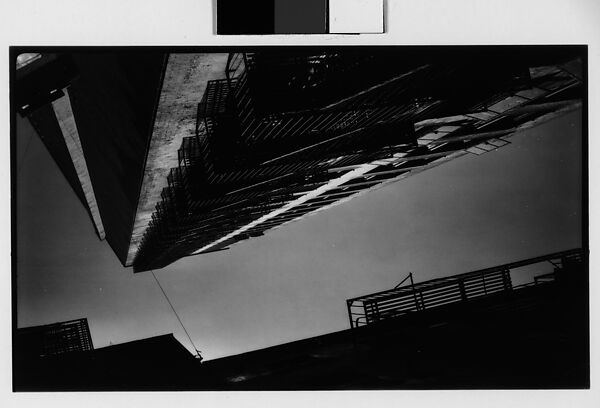 [Architectural Study: View Upwards of Fire Escapes and Balconies, New York City], Walker Evans (American, St. Louis, Missouri 1903–1975 New Haven, Connecticut), Film negative 