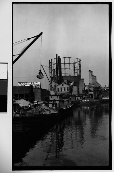 [Oil Refinery, Factories, and Smokestacks on River, New York City], Walker Evans (American, St. Louis, Missouri 1903–1975 New Haven, Connecticut), Film negative 