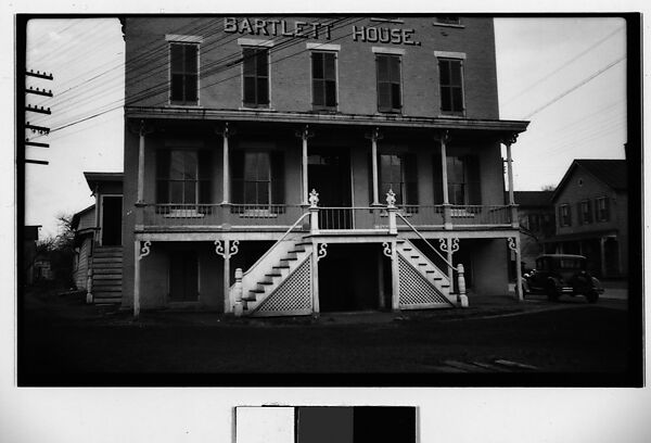 [Bartlett House Hotel Façade, Ghent, New York], Walker Evans (American, St. Louis, Missouri 1903–1975 New Haven, Connecticut), Film negative 
