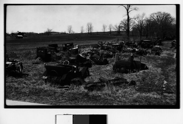 [Auto Graveyard in Field], Walker Evans (American, St. Louis, Missouri 1903–1975 New Haven, Connecticut), Film negative 