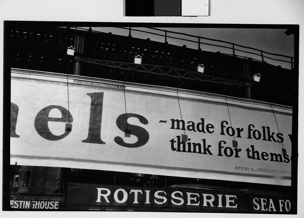[Detail of "Camels" Cigarette Billboard, New York City], Walker Evans (American, St. Louis, Missouri 1903–1975 New Haven, Connecticut), Film negative 