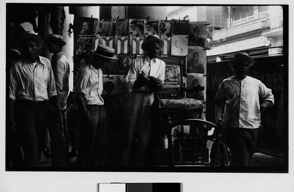[Young Men in Front of Newspaper Kiosk, Havana], Walker Evans (American, St. Louis, Missouri 1903–1975 New Haven, Connecticut), Film negative 