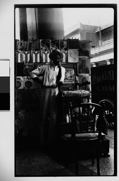 [Young Man in Front of Newspaper Kiosk, Havana], Walker Evans (American, St. Louis, Missouri 1903–1975 New Haven, Connecticut), Film negative 