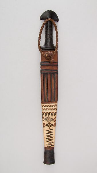 Sword with Scabbard, Iron, leather, West African, possibly Tuareg