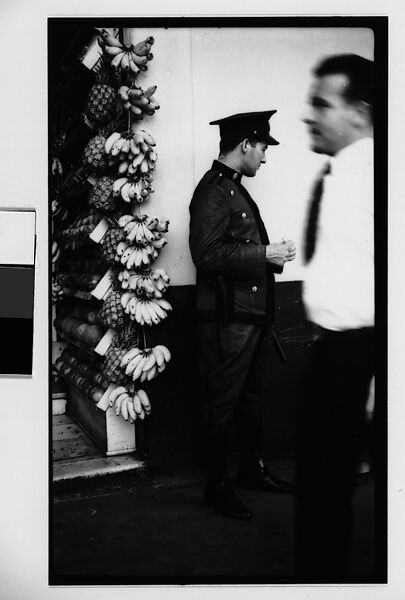 [Policeman in Front of Fruit Stand on Street, Havana], Walker Evans (American, St. Louis, Missouri 1903–1975 New Haven, Connecticut), Film negative 