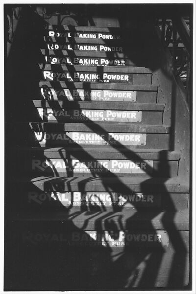["Royal Baking Powder" Advertisement on Steps to Elevated Train Platform, Sixth Avenue, New York City], Walker Evans (American, St. Louis, Missouri 1903–1975 New Haven, Connecticut), Film negative 