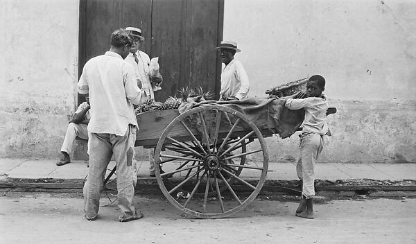 [Pineapple Vendor and Men Around Cart, Havana], Walker Evans (American, St. Louis, Missouri 1903–1975 New Haven, Connecticut), Film negative 