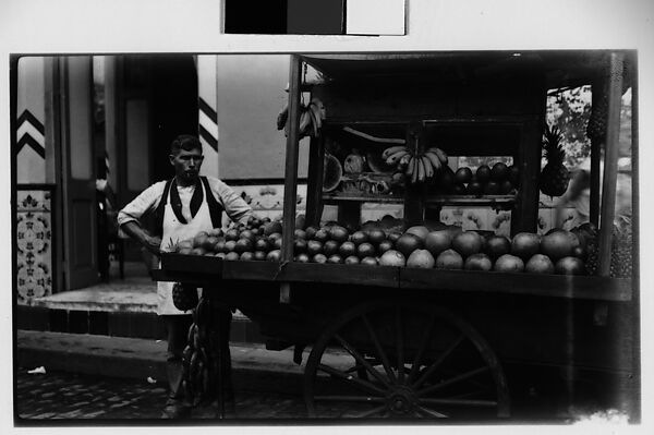 [Fruit Vendor Posing in Front of Cart, Havana], Walker Evans (American, St. Louis, Missouri 1903–1975 New Haven, Connecticut), Film negative 