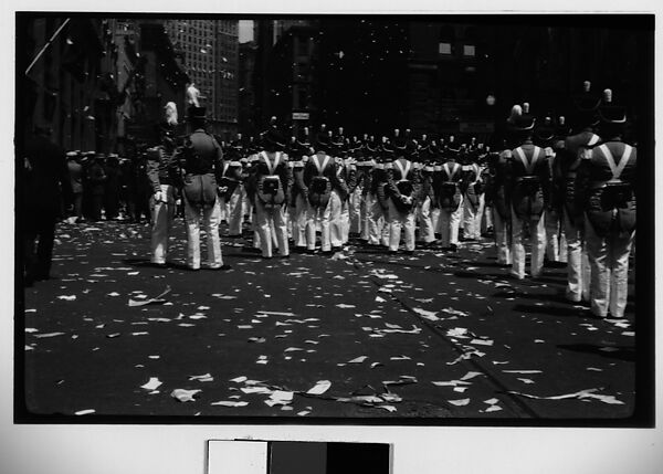 [Marching Band on Street From Behind, Lindbergh Day Parade, New York City], Walker Evans (American, St. Louis, Missouri 1903–1975 New Haven, Connecticut), Film negative 