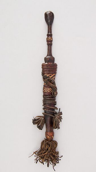 Dagger with Sheath, Iron, brass, leather, fiber, West African, possibly Fulani