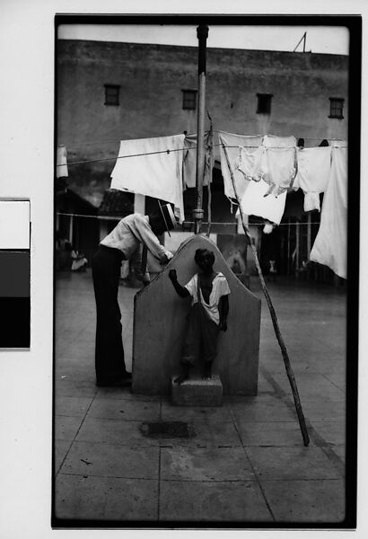 [Man at Communal Laundry in Courtyard, Havana], Walker Evans (American, St. Louis, Missouri 1903–1975 New Haven, Connecticut), Film negative 