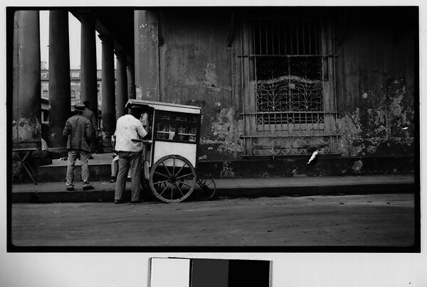[Street Scene with Vendor and Cart, Havana], Walker Evans (American, St. Louis, Missouri 1903–1975 New Haven, Connecticut), Film negative 