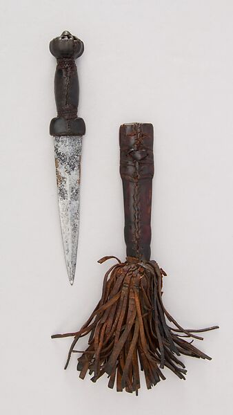 Dagger with Sheath, Iron, leather, West African, Baule