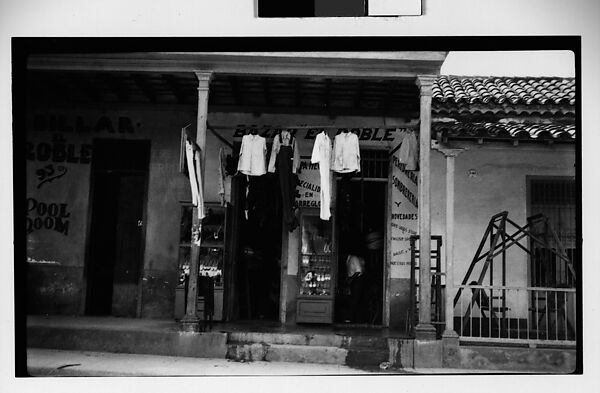 [Pool Room and Clothing Store Under Colonnade, Havana], Walker Evans (American, St. Louis, Missouri 1903–1975 New Haven, Connecticut), Film negative 