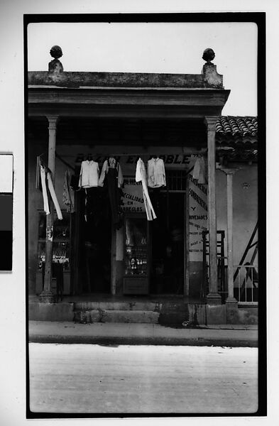 [Detail of Clothing Store Façade Under Colonnade, Havana], Walker Evans (American, St. Louis, Missouri 1903–1975 New Haven, Connecticut), Film negative 