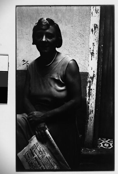 [Woman with Newspaper Seated in Courtyard, Havana], Walker Evans (American, St. Louis, Missouri 1903–1975 New Haven, Connecticut), Film negative 