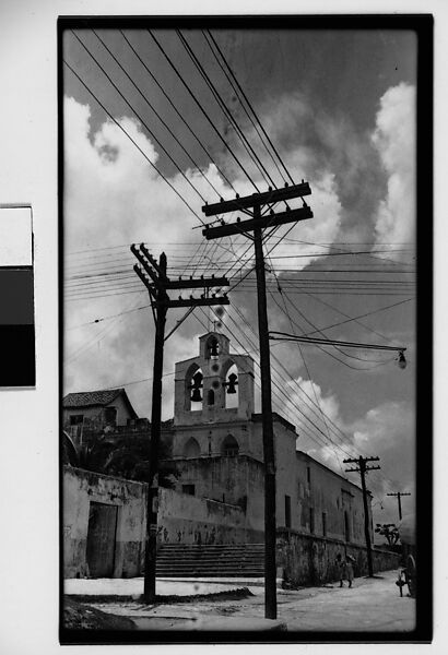 [Church and Telephone Lines, Outskirts of Havana], Walker Evans (American, St. Louis, Missouri 1903–1975 New Haven, Connecticut), Film negative 