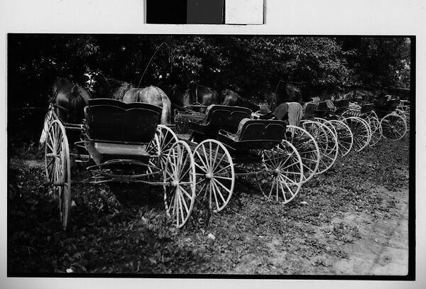 [Row of Horse-Drawn Carriages, Quebec, Canada], Walker Evans (American, St. Louis, Missouri 1903–1975 New Haven, Connecticut), Film negative 