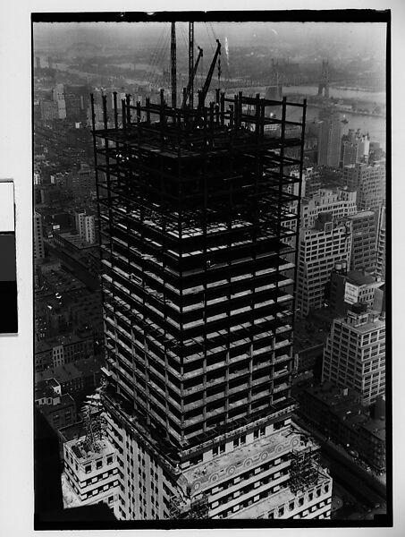 [Chrysler Building Construction Site, From Roof of Chanin Building, New York City], Walker Evans (American, St. Louis, Missouri 1903–1975 New Haven, Connecticut), Film negative 