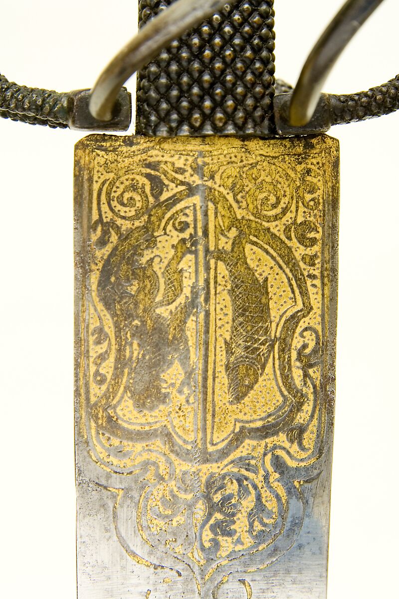 Rapier, Daniele da Serravalle (Italian, Milan, active mid-sixteenth century), Steel, iron, gold, Italian, Milan
