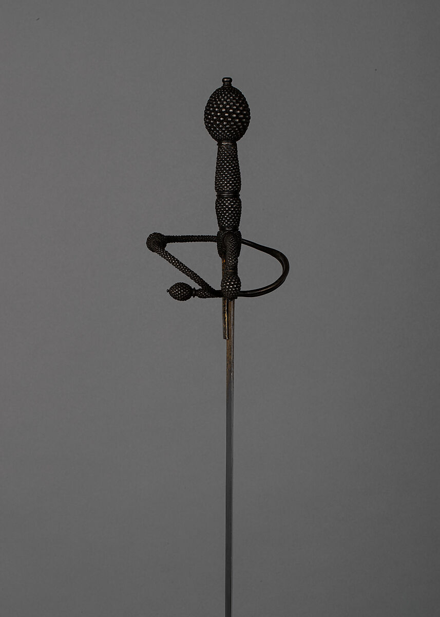 Rapier, Daniele da Serravalle (Italian, Milan, active mid-sixteenth century), Steel, iron, gold, Italian, Milan
