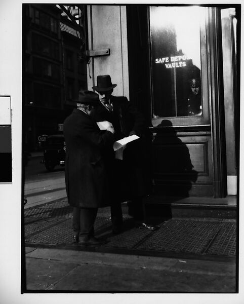 [Two Men in Front of a Bank, New York City], Walker Evans (American, St. Louis, Missouri 1903–1975 New Haven, Connecticut), Film negative 