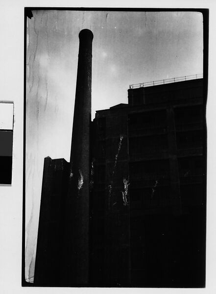 [Factory and Smokestack, Poplar Street?, Brooklyn Heights, New York City], Walker Evans (American, St. Louis, Missouri 1903–1975 New Haven, Connecticut), Film negative 
