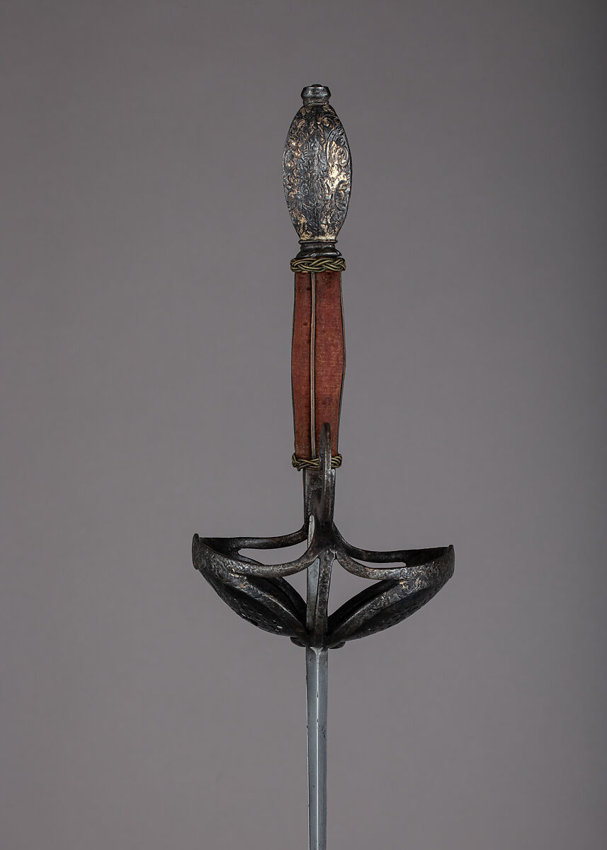 Rapier, Steel, velvet, copper, silver, Spanish