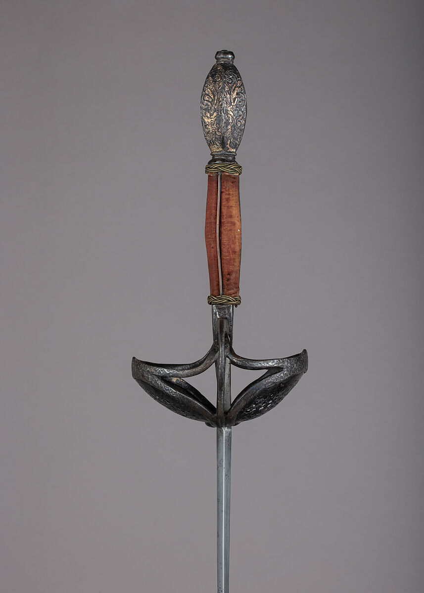 Rapier, Steel, velvet, copper, silver, Spanish