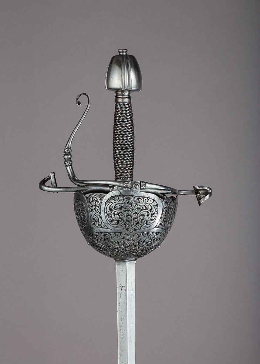 Cup-Hilted Rapier, Steel, possibly Spanish 