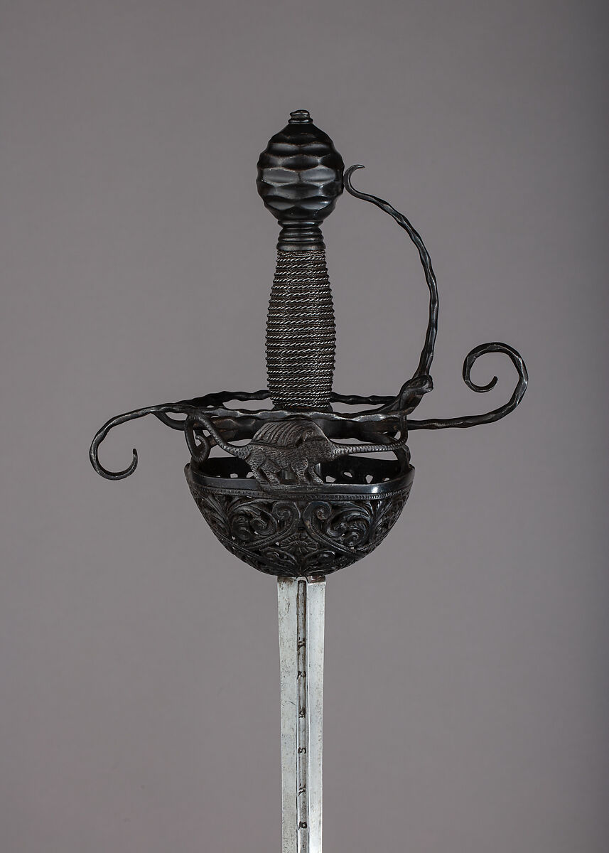 Cup-Hilted Rapier, Steel, possibly Spainish