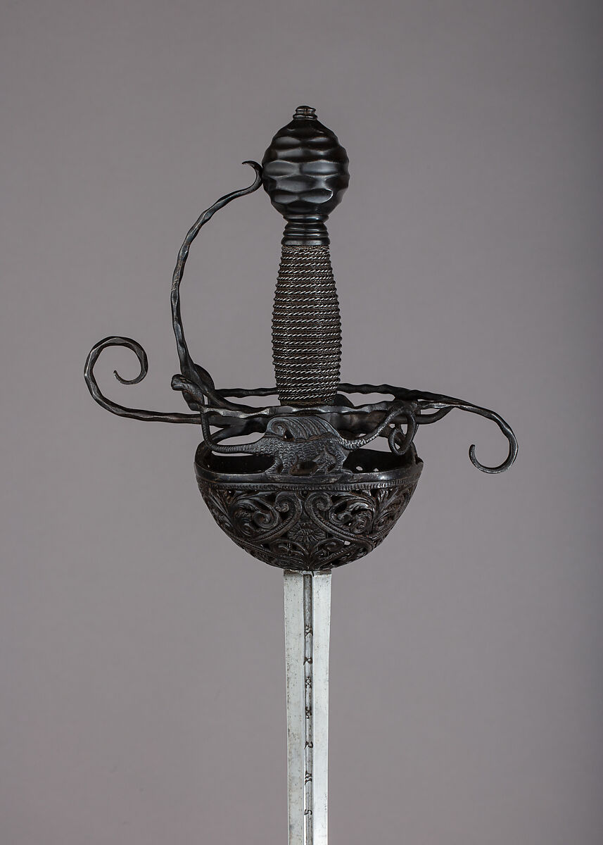 Cup-Hilted Rapier, Steel, possibly Spainish 