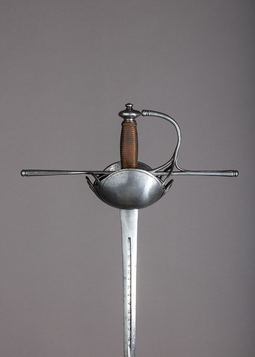 Cup-Hilted Rapier, Steel, copper wire, Spanish
