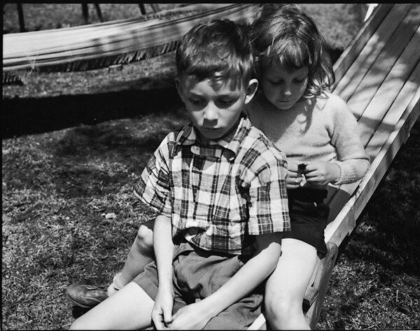 [Robert and Lee Workum on Slide, Bedford Village, New York], Walker Evans (American, St. Louis, Missouri 1903–1975 New Haven, Connecticut), Film negative 