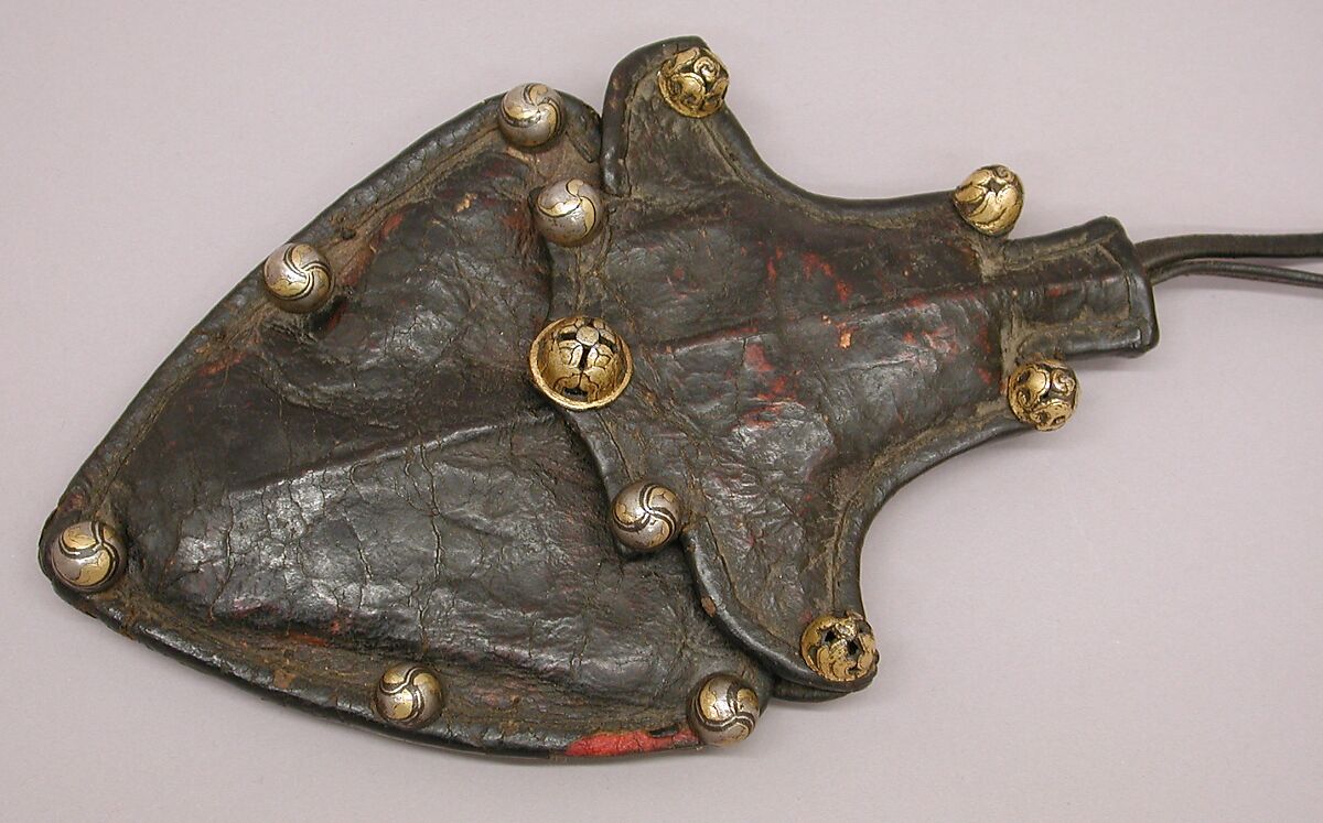 Bullet Pouch, Leather, iron, gold, silver, Tibetan