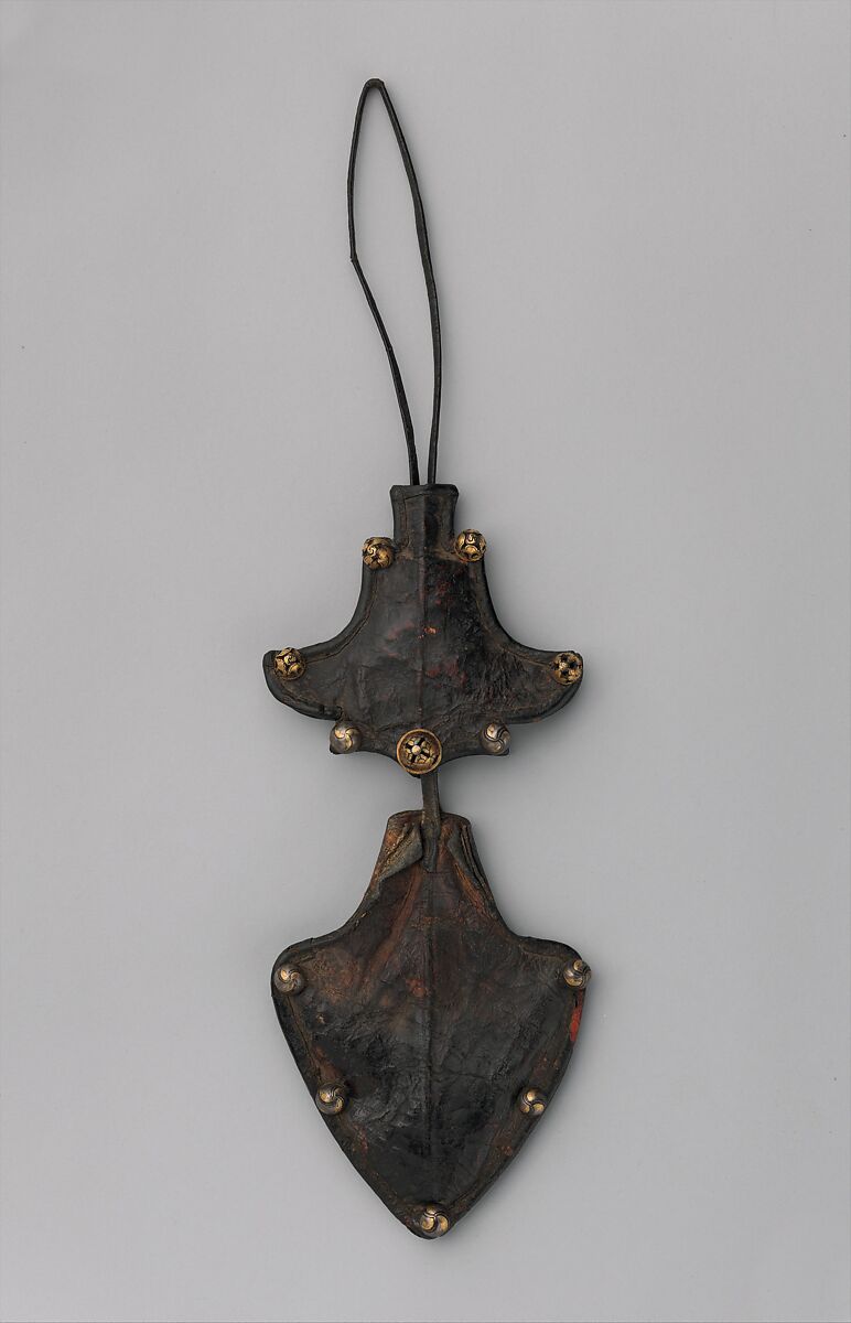 Bullet Pouch, Leather, iron, gold, silver, Tibetan