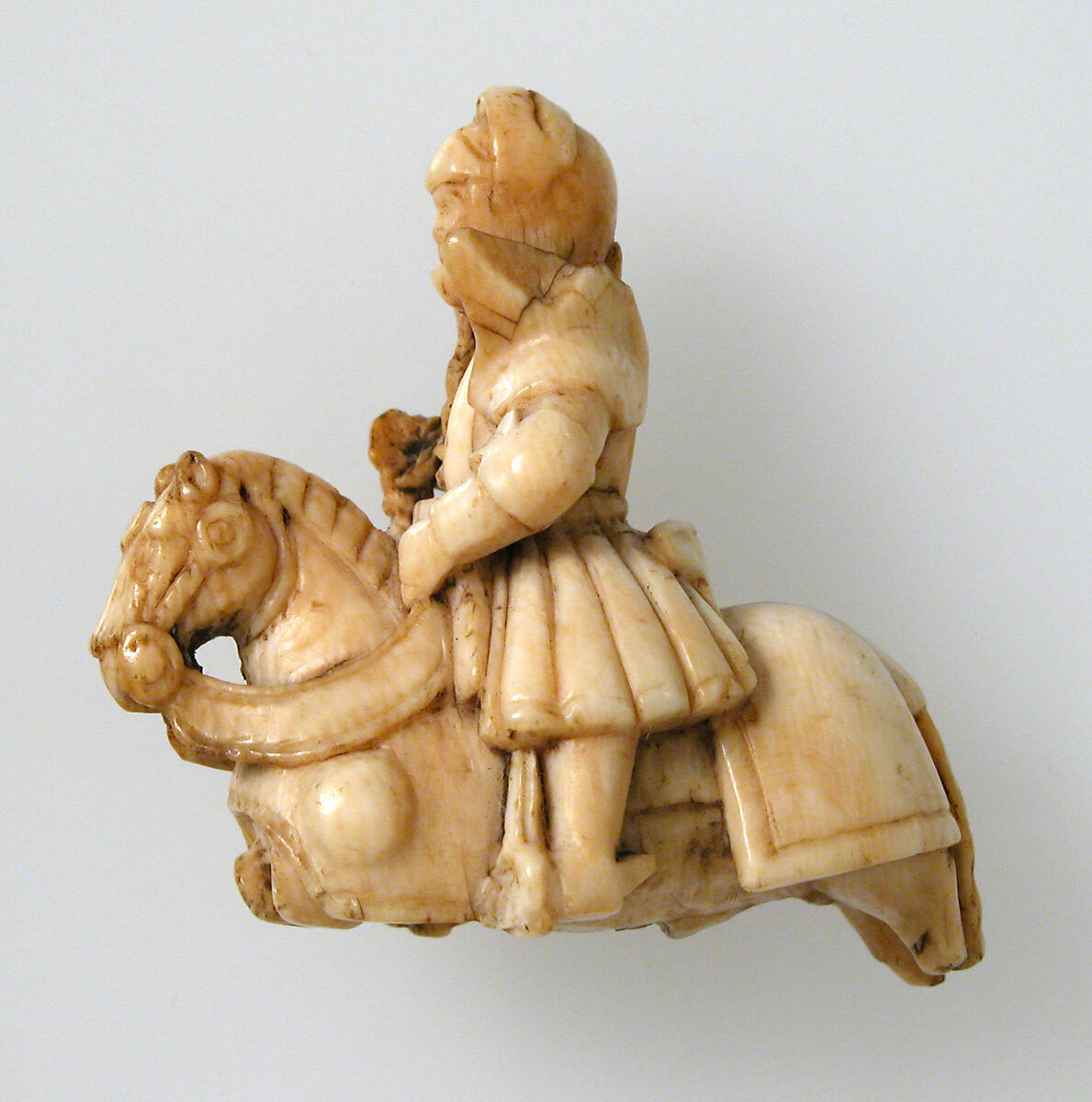 Chess Piece in the Form of a Knight, Ivory (elephant), Western European, possibly Germany or England