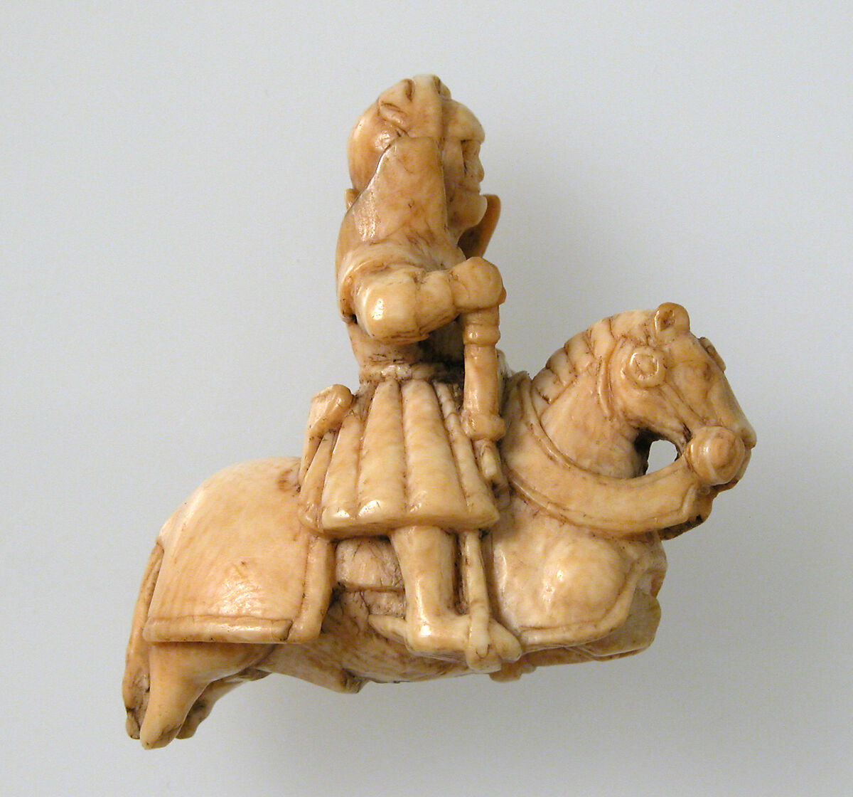 Chess Piece in the Form of a Knight, Ivory (elephant), Western European, possibly Germany or England