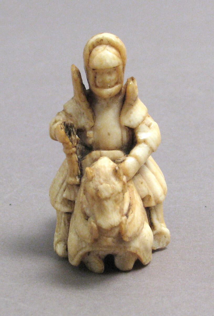 Chess Piece in the Form of a Knight, Ivory (elephant), Western European, possibly Germany or England