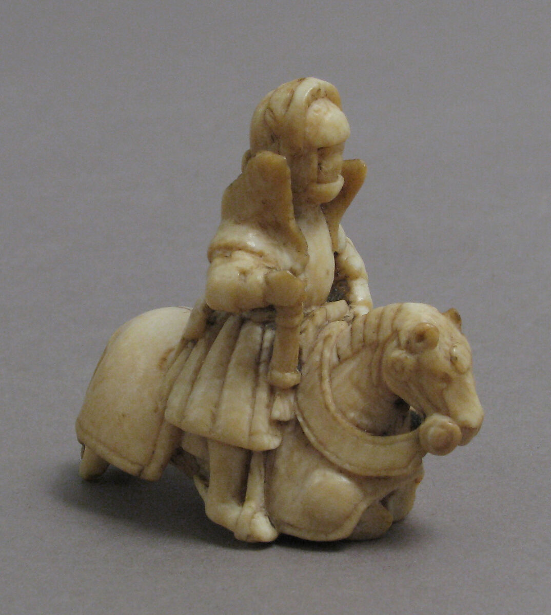 Chess Piece in the Form of a Knight, Ivory (elephant), Western European, possibly Germany or England